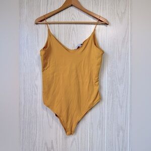 Gaze Mustard Bodysuit with Spaghetti Straps - Size M (Excellent Used Condition)